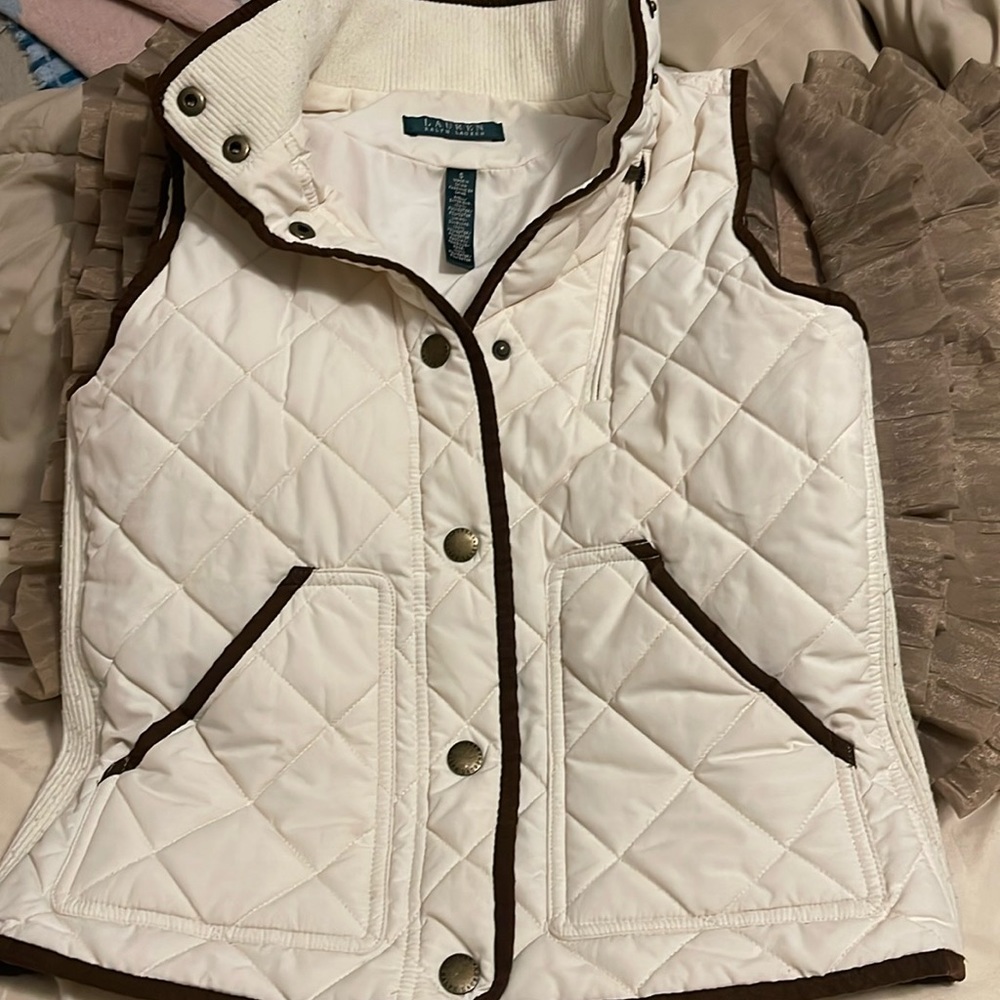 Lauren Ralph Lauren creme and brown vest!